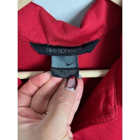 Nike Sphere Red Polo Shirt Short Sleeve Dri-FIT Activewear Golf Top Size XXL Men - Picture 4 of 5